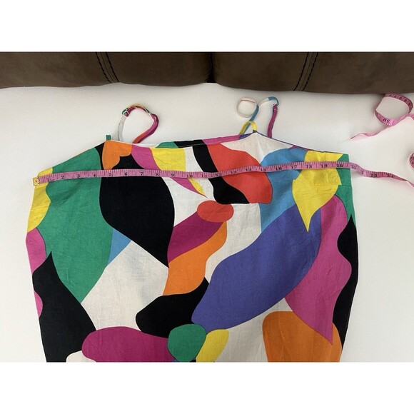 A New Day Women’s Multi Abstract Linen Mini Dress Size XL adjustable straps - Picture 6 of 9